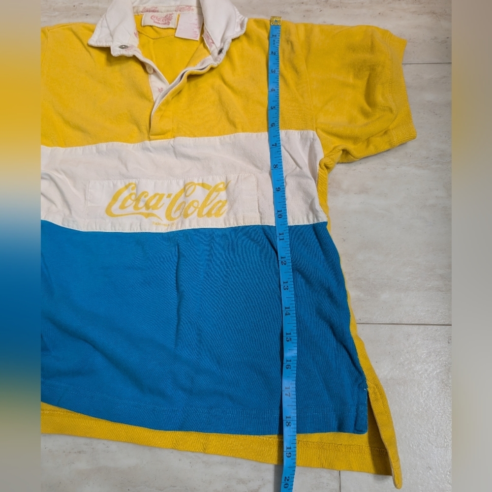 VINTAGE 1980s Youth S Color Block‎ Coca-Cola Polo, Novelty, Kids - Picture 3 of 6